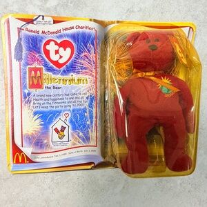 Ty Teenie Beanie Babies Millennium Bear 2000 McDonald’s RMHC Sealed